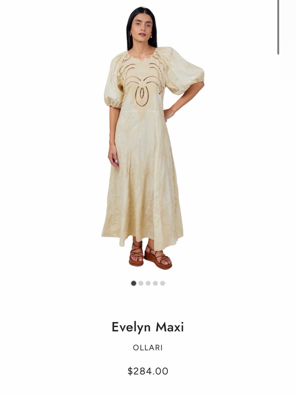 NWT OLLARI Evelyn Maxi Dress in Cream